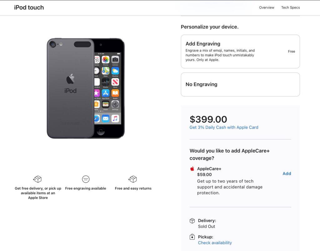 Apple迷疯抢iPod Touch，美国全线款式已售罄！