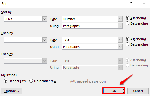如何使用 Microsoft Word 对表格内容进行排序？