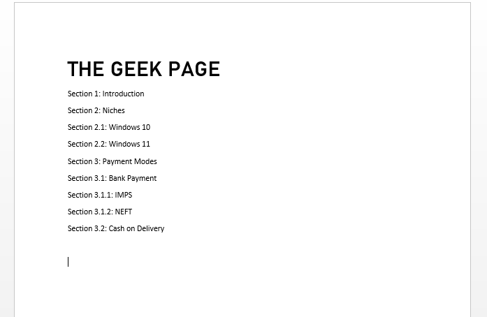 自动添加目录到 Microsoft Word 文档