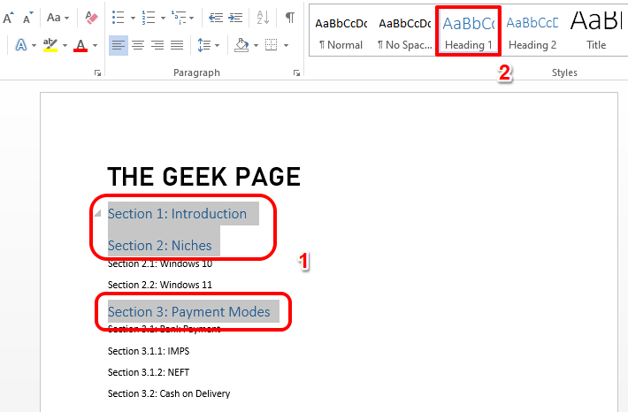 自动添加目录到 Microsoft Word 文档
