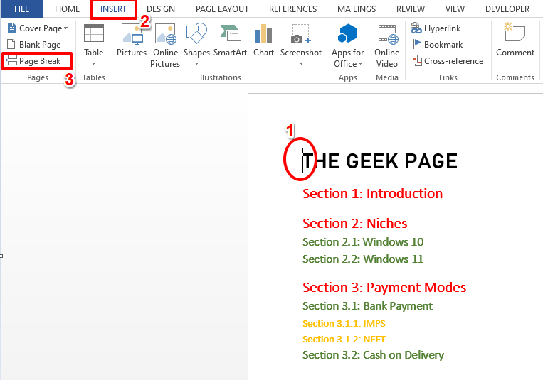 自动添加目录到 Microsoft Word 文档