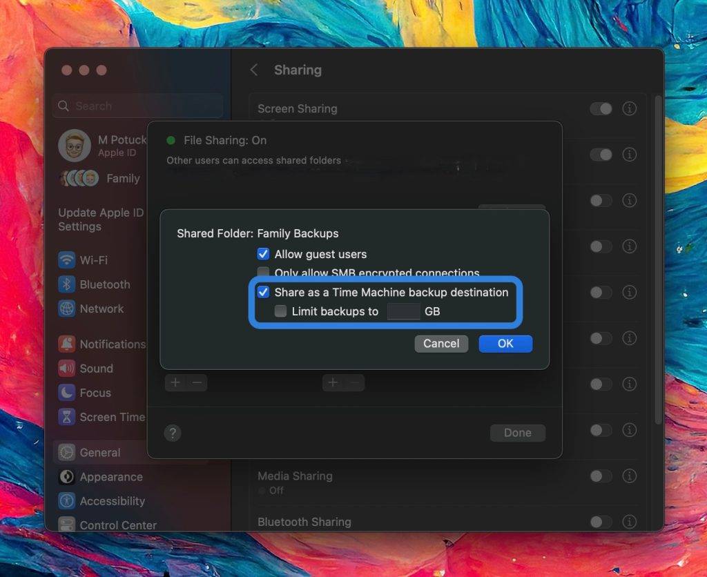 如何在Mac上将共享网络文件夹设置为Time Machine备份目录以备份多台Mac?