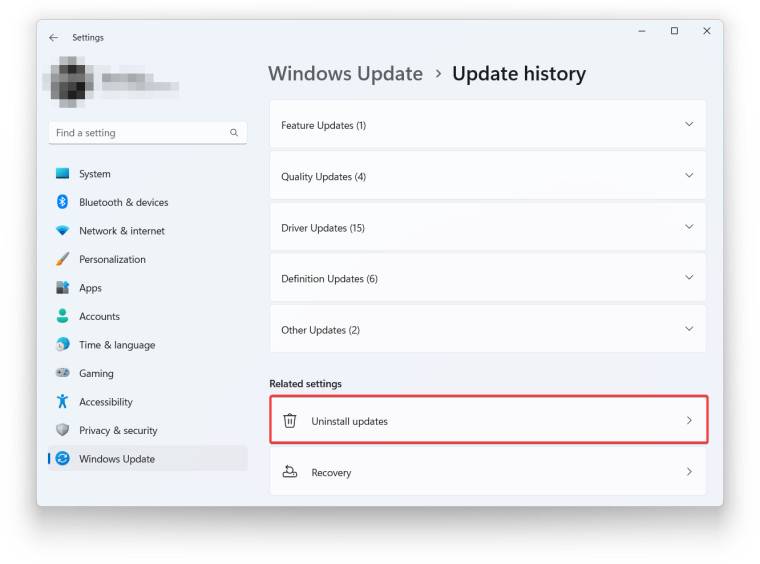 如何卸载 Windows 11 的更新？