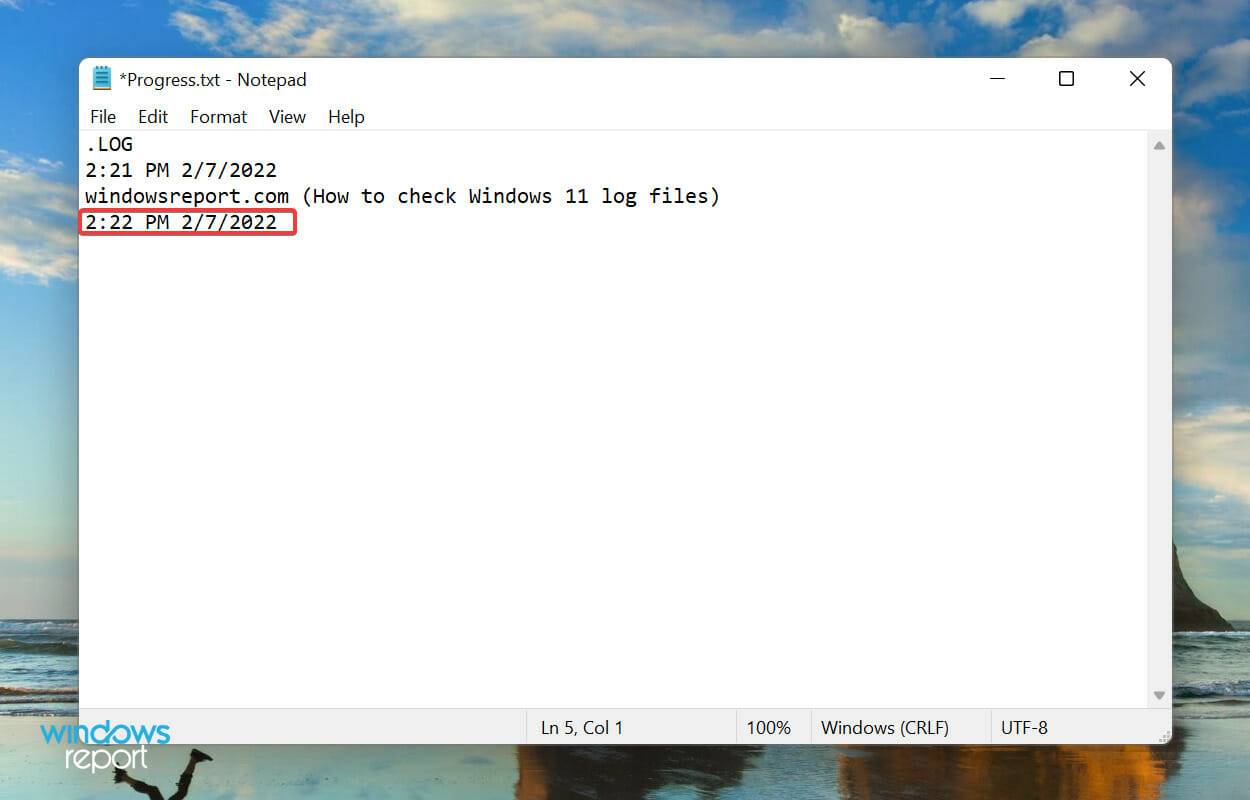 在 Windows 11 中如何创建自己的日志文件？
