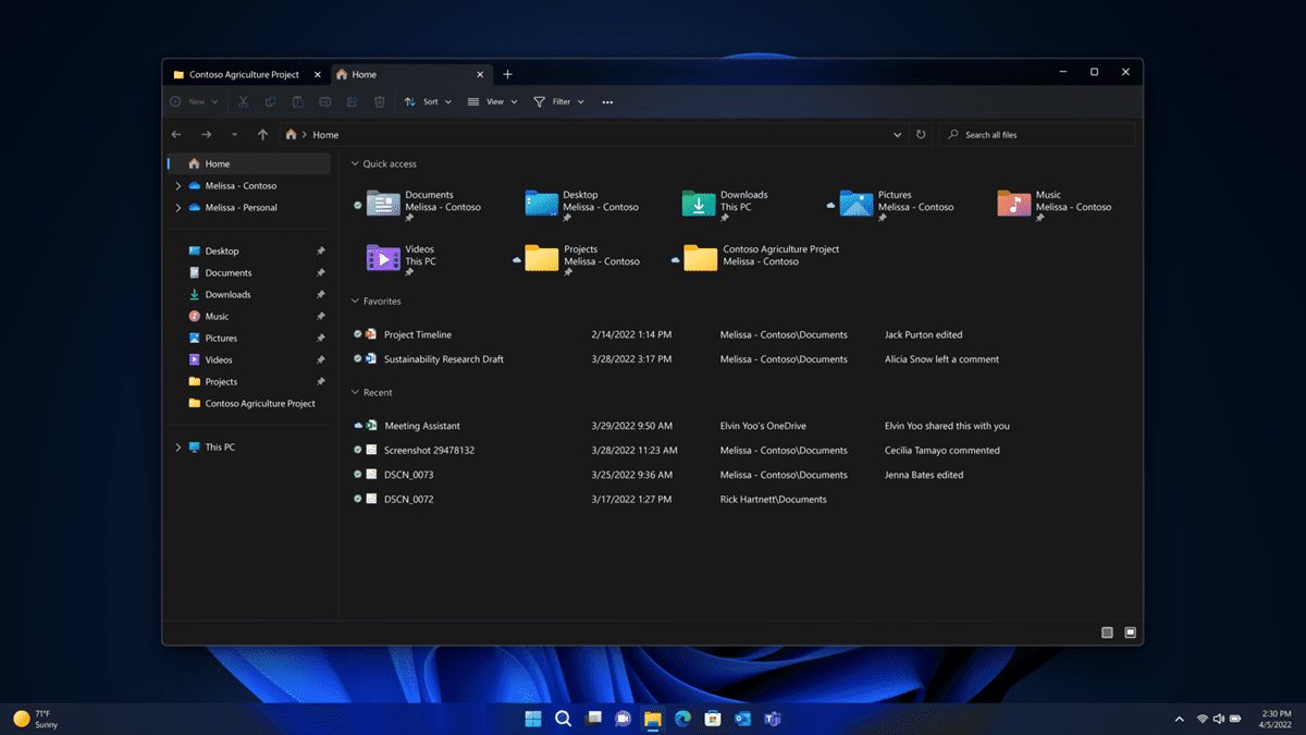 微软推出Windows 11新功能，文件资源管理器选项卡和开始菜单文件夹等让用户用得更加便利