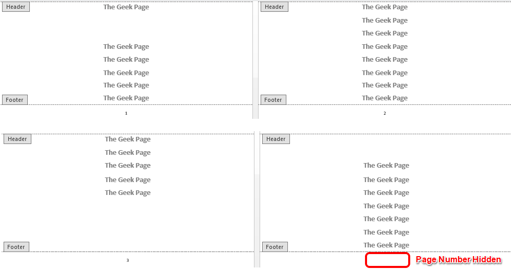 如何在 Microsoft Word 文档中隐藏单个页码