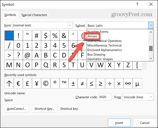 如何在 Word 中添加和使用箭头符号？