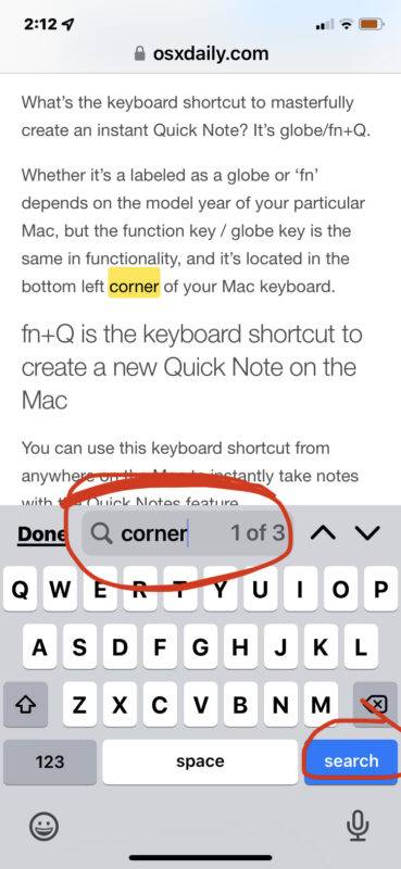 在iPhone和iPad上如何使用Safari进行文字搜索