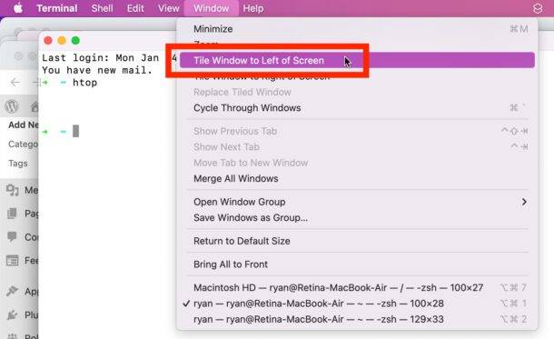 如何在 Mac 上打开多个拆分终端窗口？