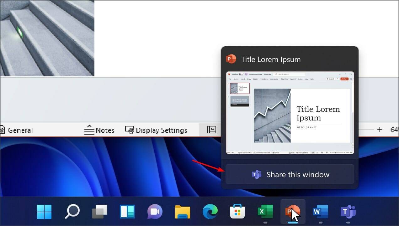 如何在 Teams 中使用任务栏共享屏幕？