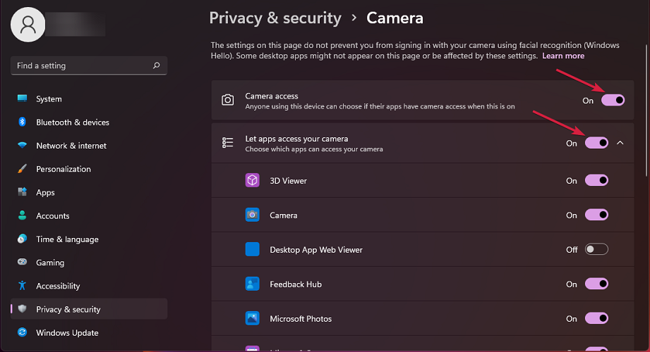 网络摄像头在 Windows 11 中不起作用?这是解决方法