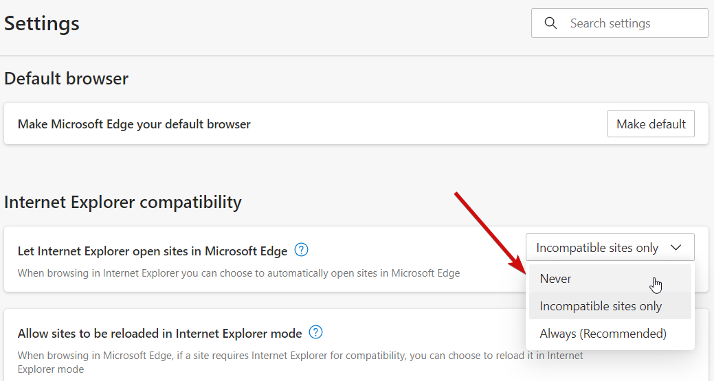 如何停止 Microsoft Edge 在 Internet Explorer 中的重定向？