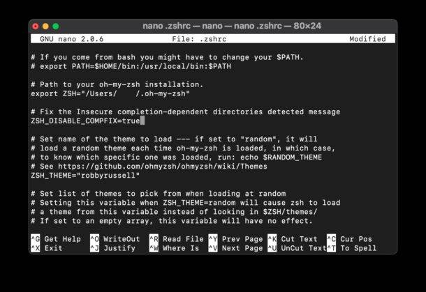 修复 Oh My Zsh 中出现的 “检测到不安全的完成相关目录” 错误