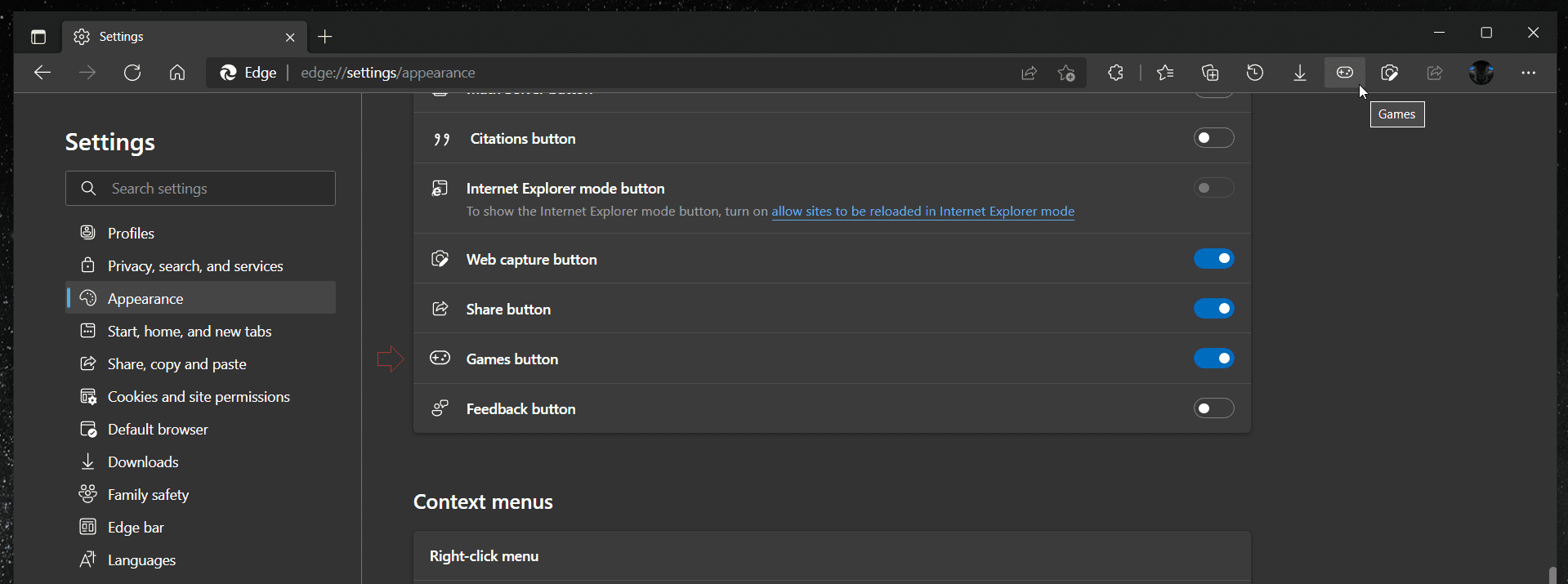 微软正在通过游戏界面按钮为 Edge 浏览器增加更多的功能和互动性