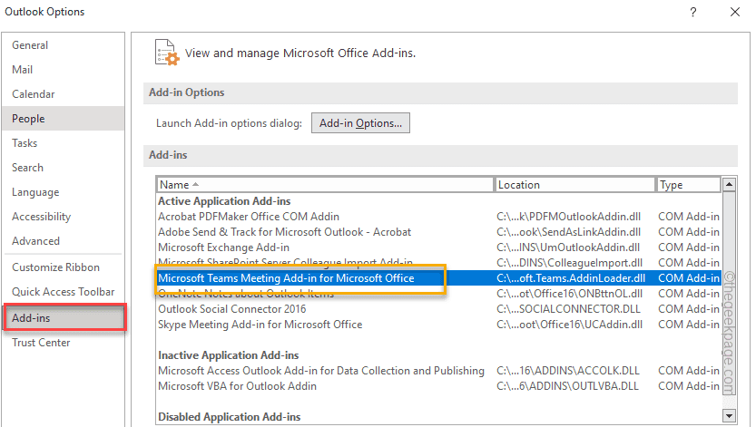 修复 Outlook 中缺少 Microsoft Teams 插件的方法