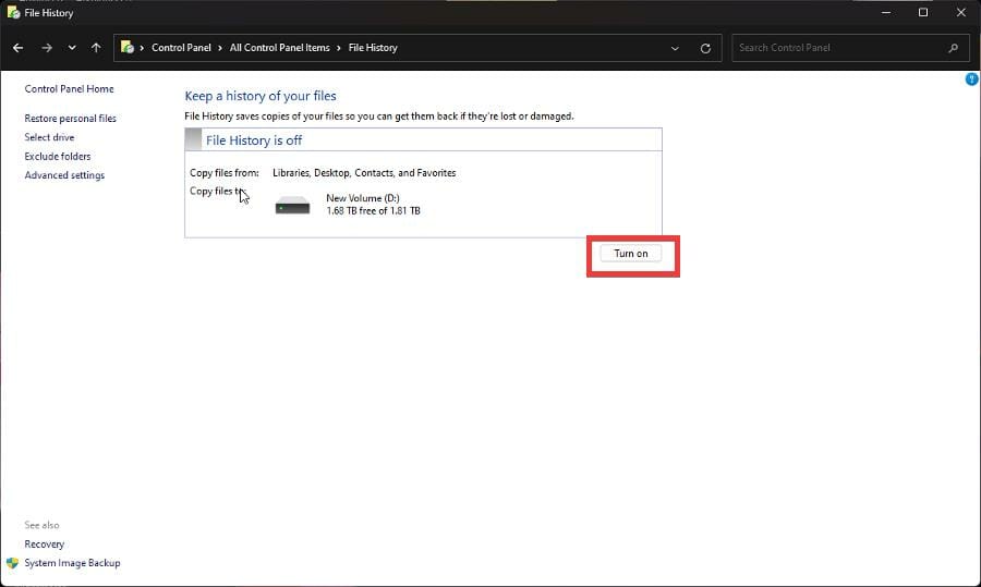 只需几个简单的步骤即可恢复 Windows 11 备份选项