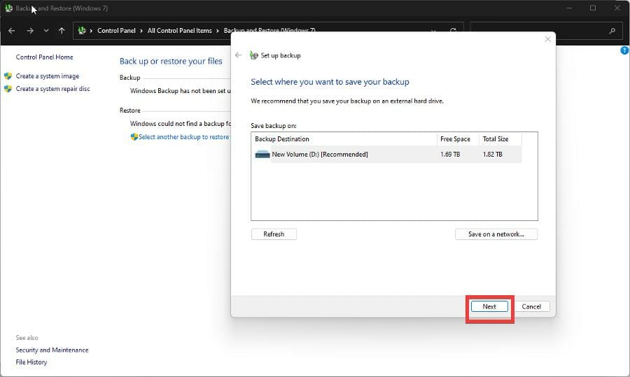 只需几个简单的步骤即可恢复 Windows 11 备份选项