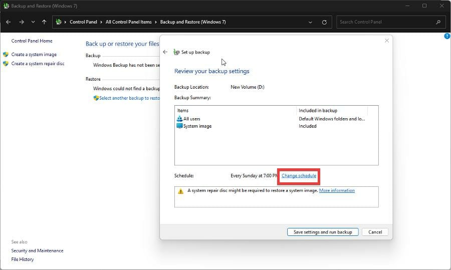 只需几个简单的步骤即可恢复 Windows 11 备份选项