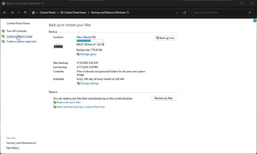只需几个简单的步骤即可恢复 Windows 11 备份选项