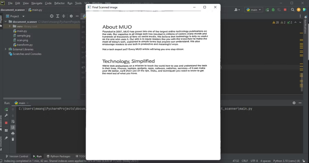 如何使用Python构建一个文档扫描器?
