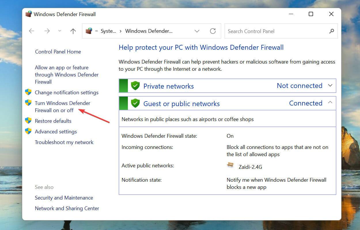 修复：Windows 筛选平台已阻止连接