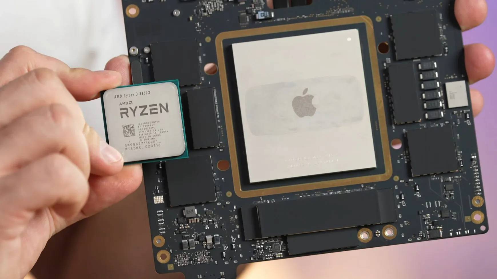 Apple M1 Ultra CPU比 AMD Ryzen CPU 大近 3 倍,好大一块!