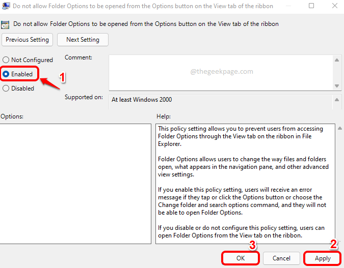 如何在 Windows 11、10 上启用或禁用文件夹选项