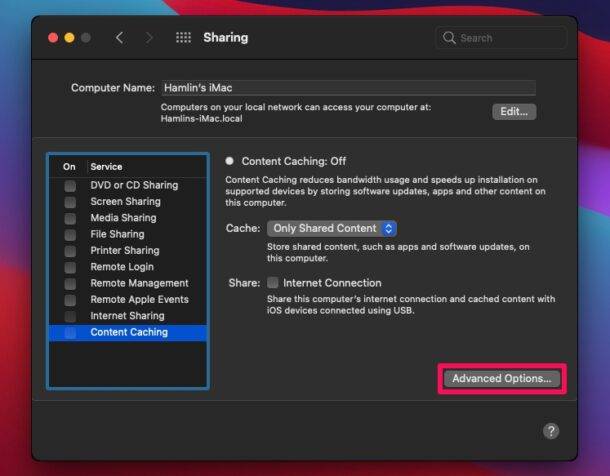 如何在 Mac 上使用内容缓存