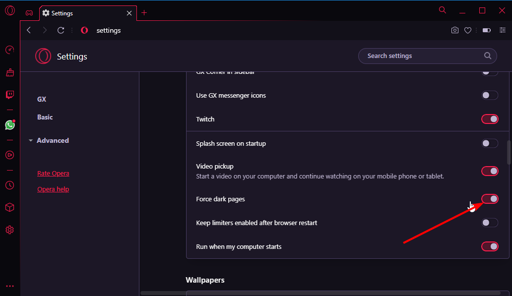 在 Opera GX 中为所有网站启用暗模式的 5 种方法