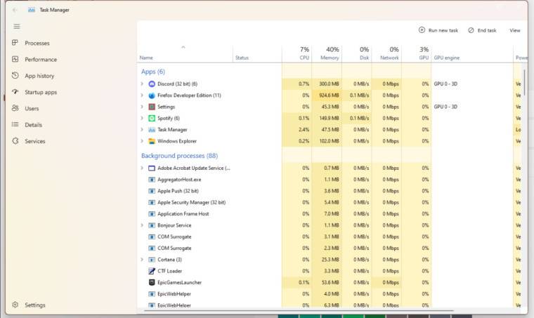 Windows 11 build 22538 上的窄任务栏可能暗示新的变化，新的任务管理器也是