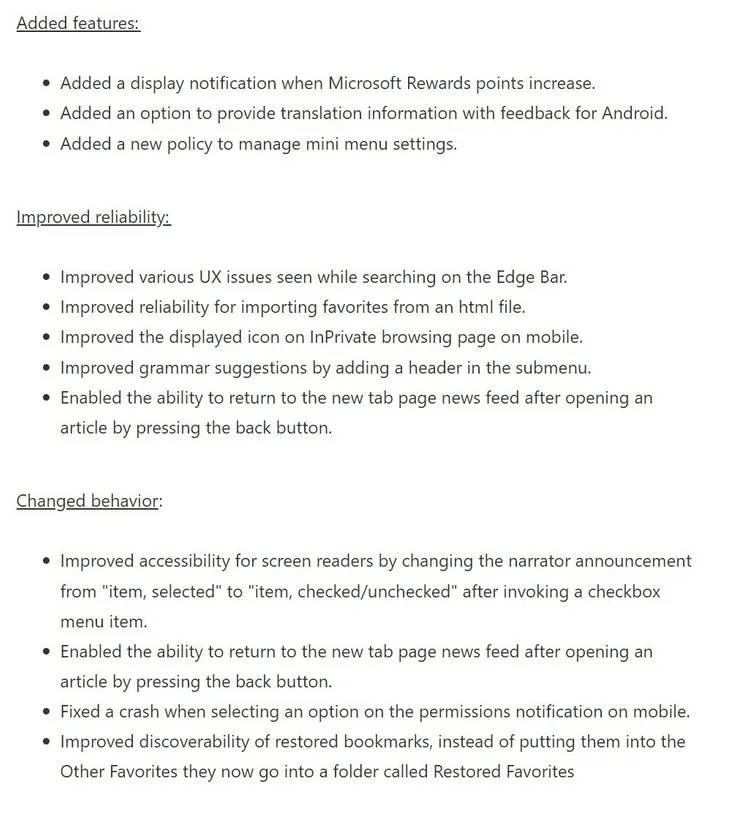 Microsoft Edge Dev 104.0.1287.1 增加新功能