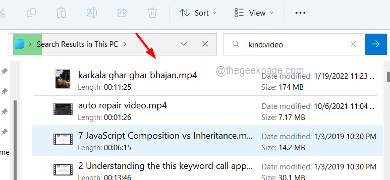 如何在 Windows 11 / 10 的文件资源管理器中仅搜索和获取视频文件