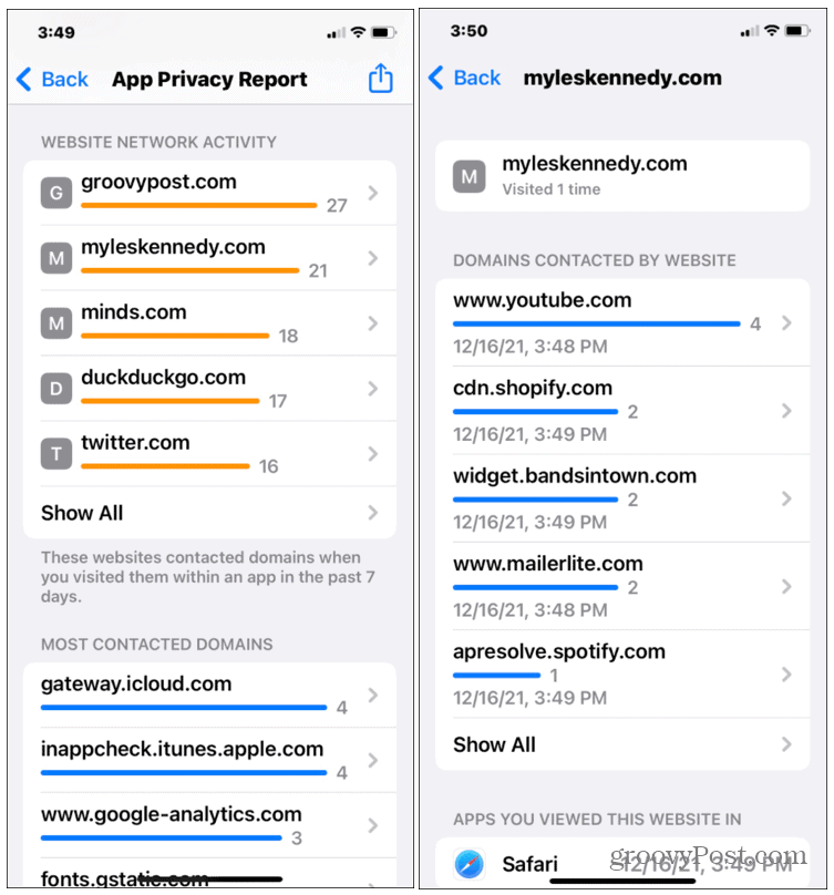 如何在 iPhone 或 iPad 上运行应用程序隐私报告