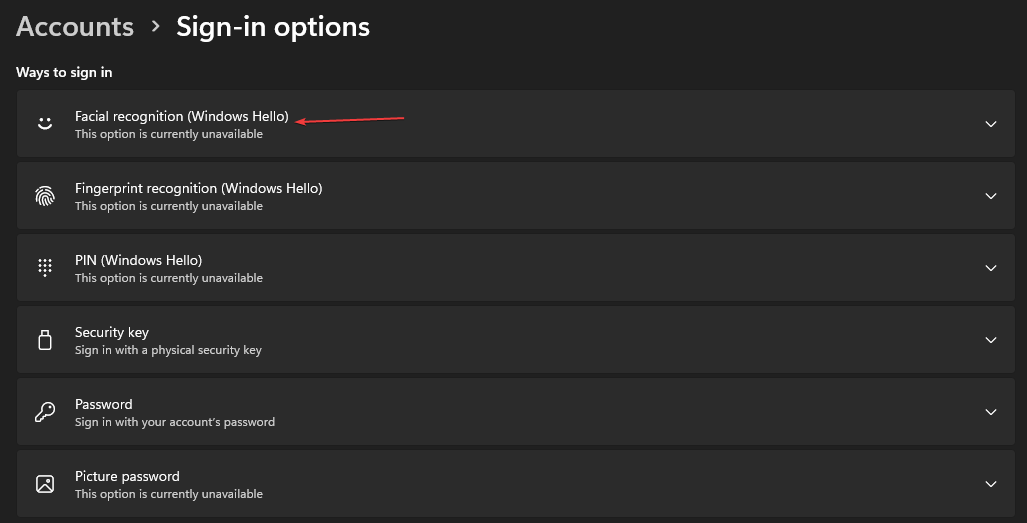 如何在Windows上关闭人脸识别