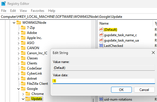 修复：谷歌浏览器更新检查失败错误代码3：0x80040154