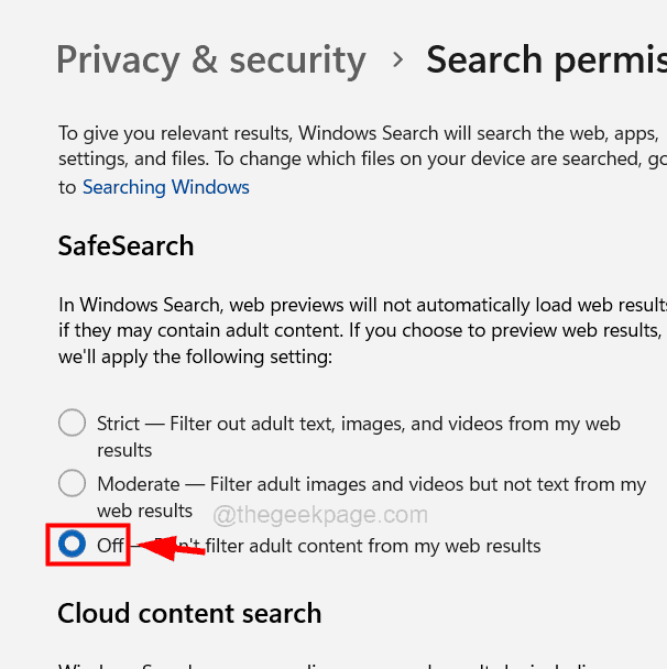 安全搜索在 Windows 11 中未关闭 [已解决]