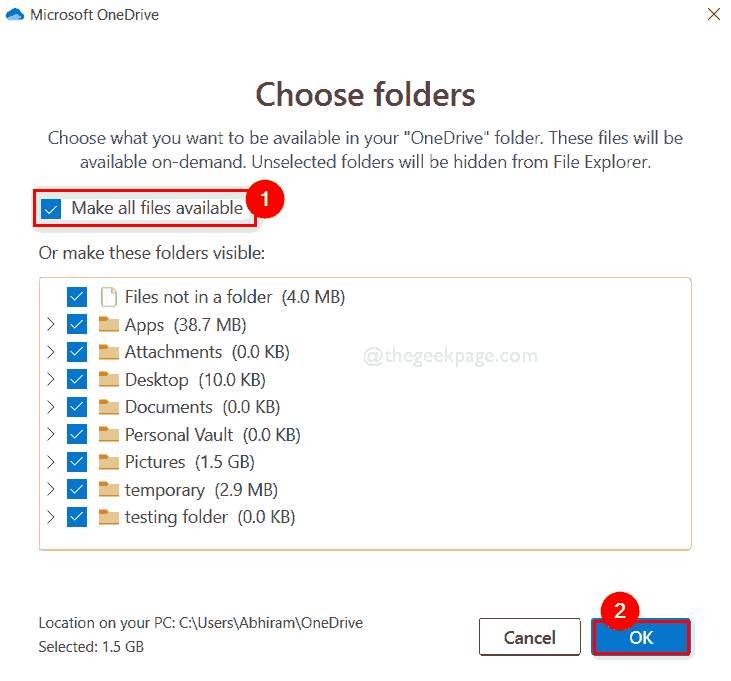 如何在 Windows 11 的 OneDrive 中选择要同步的特定文件夹