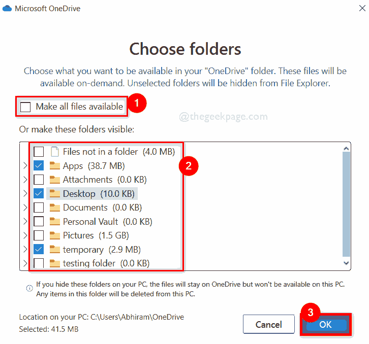 如何在 Windows 11 的 OneDrive 中选择要同步的特定文件夹