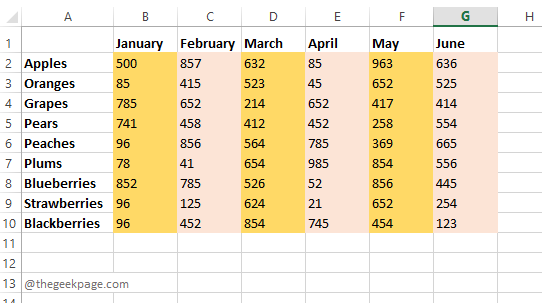 如何在 MS Excel 中为交替行或列着色