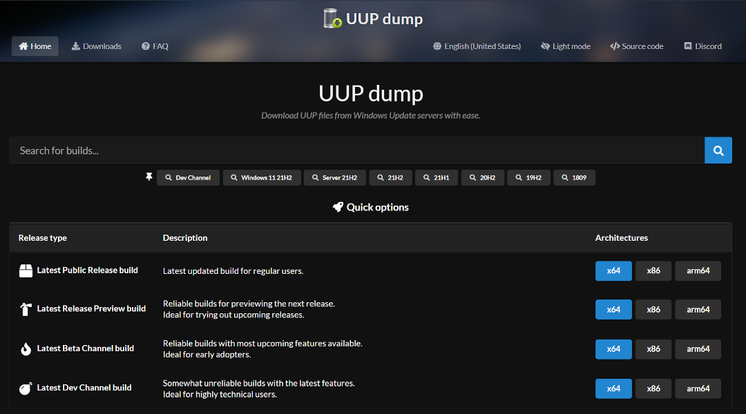 如何从 UUP 转储下载 Windows 11 ISO