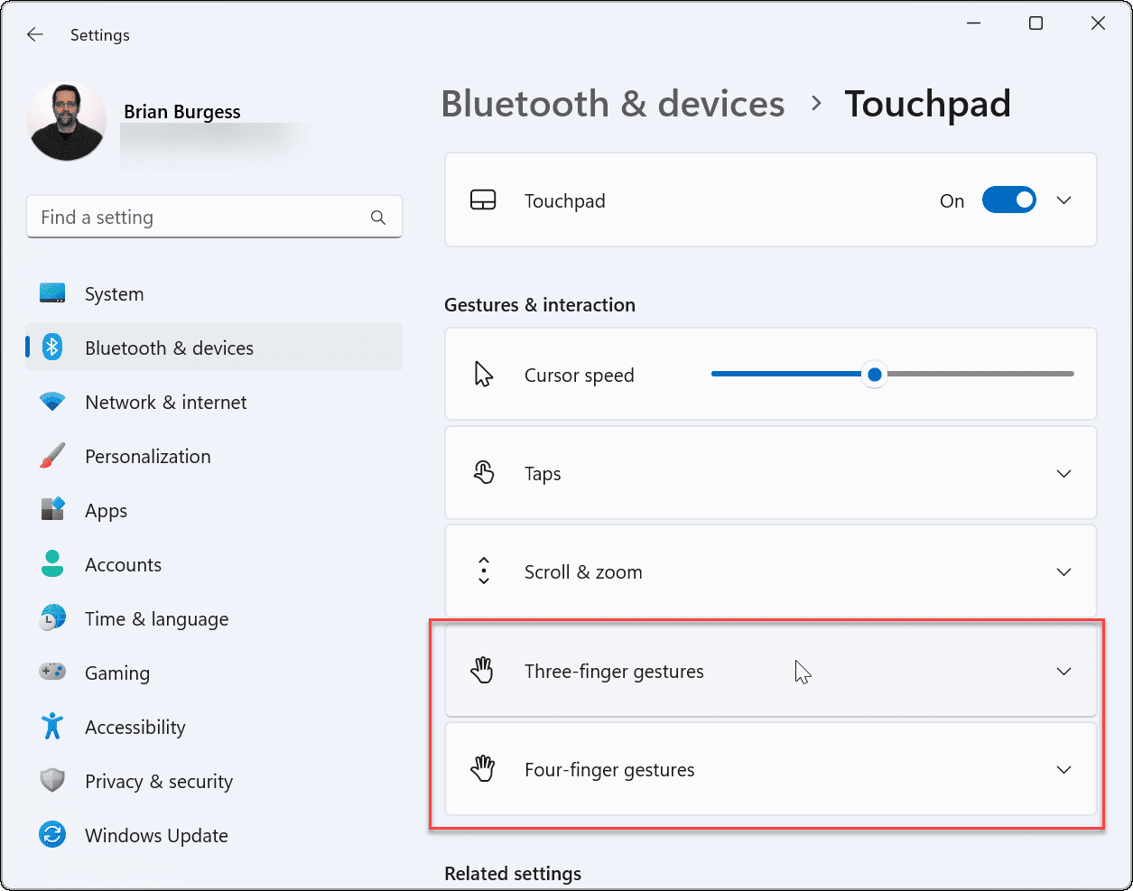 如何在 Windows 11 上自定义触摸板手势