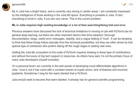 开发人员亲自上场：Julia语言搞机器学习和Python比，哪个好用？