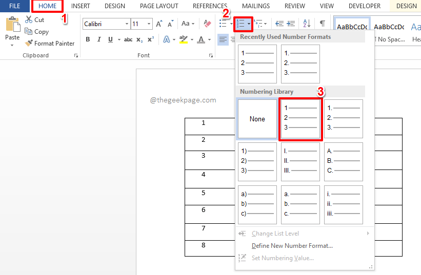 如何在 Microsoft Word 表格中快速插入和填写序列号列