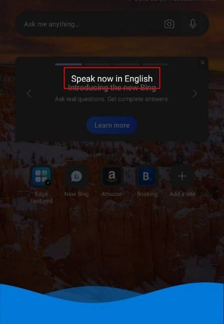 如何在Edge应用程序上与 Bing AI 交谈