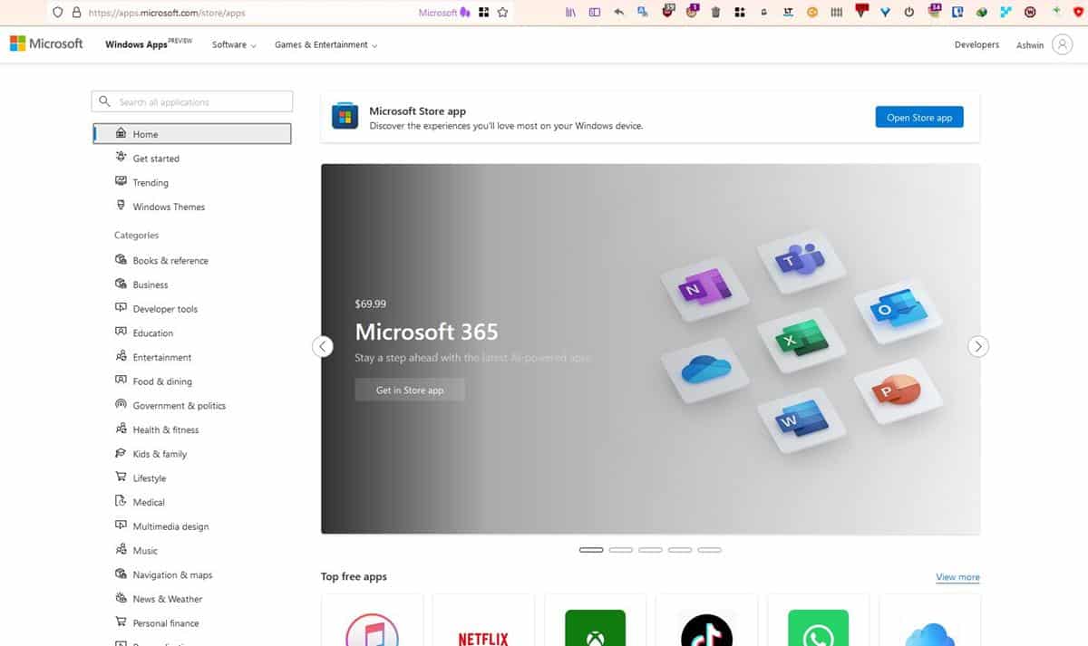 Microsoft Store 获得了类似于 Windows 10 和 11 上的新 Web 界面