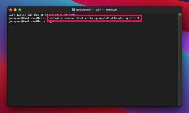 如何在 MacOS Monterey 和 Big Sur 上更改或删除字体平滑