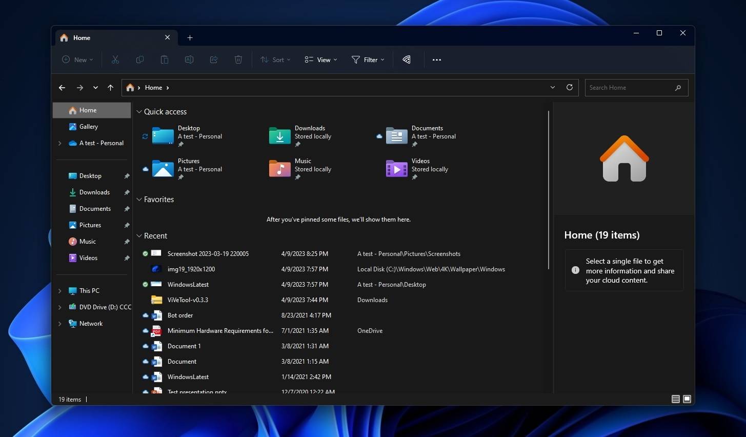 这是 Windows 11 的新文件资源管理器，自 Windows 8 以来最大的更新