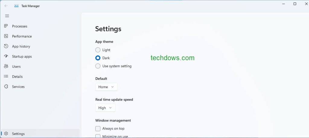 Windows 11 的任务管理器获得流畅的设计和暗模式，如何启用
