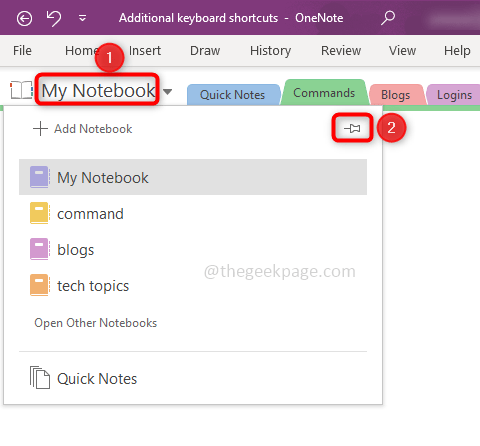 如何重新排列 OneNote 分区和页面面板