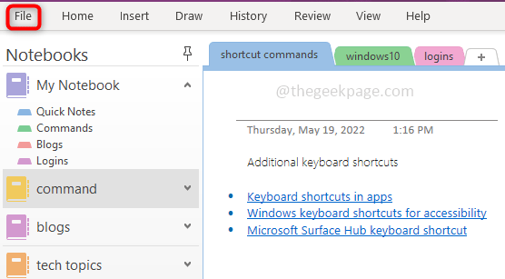 如何重新排列 OneNote 分区和页面面板